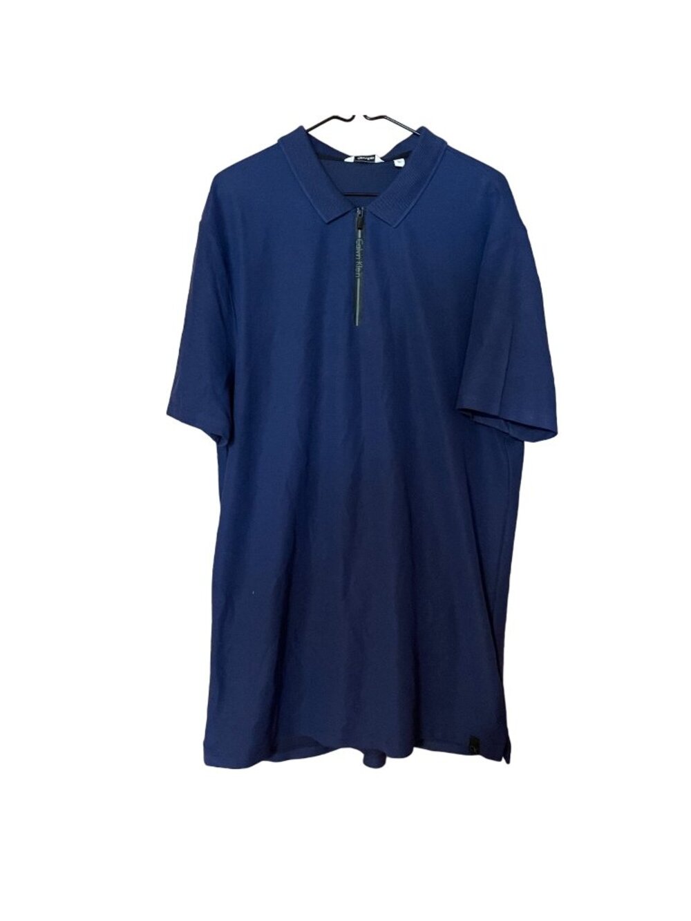 Calvin Klein Mens Navy Polo Shirt With Zipper Collar XL